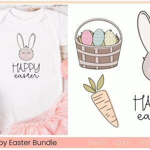 Happy Easter SVG Bundle, 4 Cute Easter Designs for Cricut and Silhouette