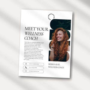Wellness Coach Flyer Template: Editable Health Business Marketing (Canva, 8.5x11)