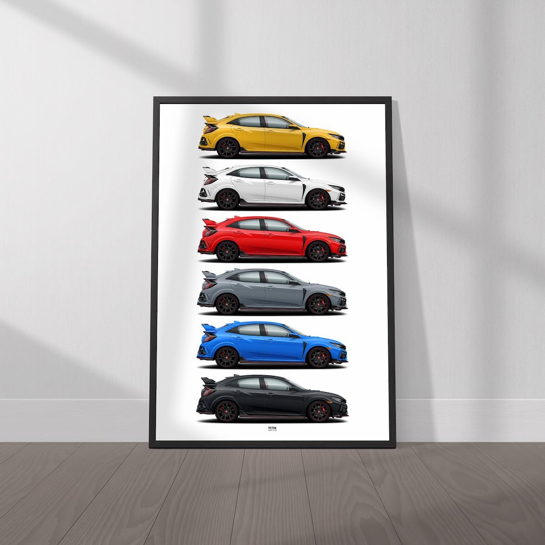 Honda Civic Type R (FK8) Colors Poster- Wall Art for Car