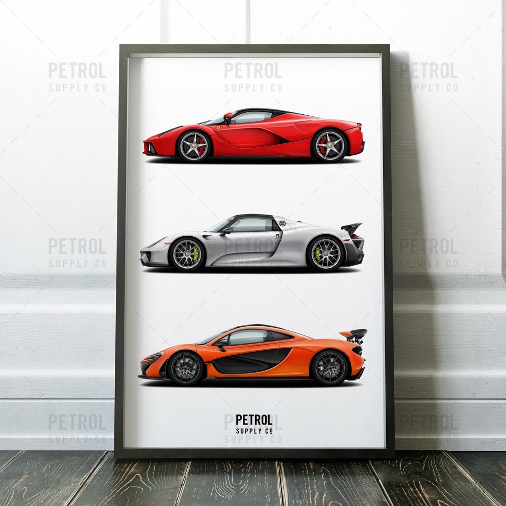 Hypercar Holy Trinity Print Laferrari 918 Spyder P1 Etsy