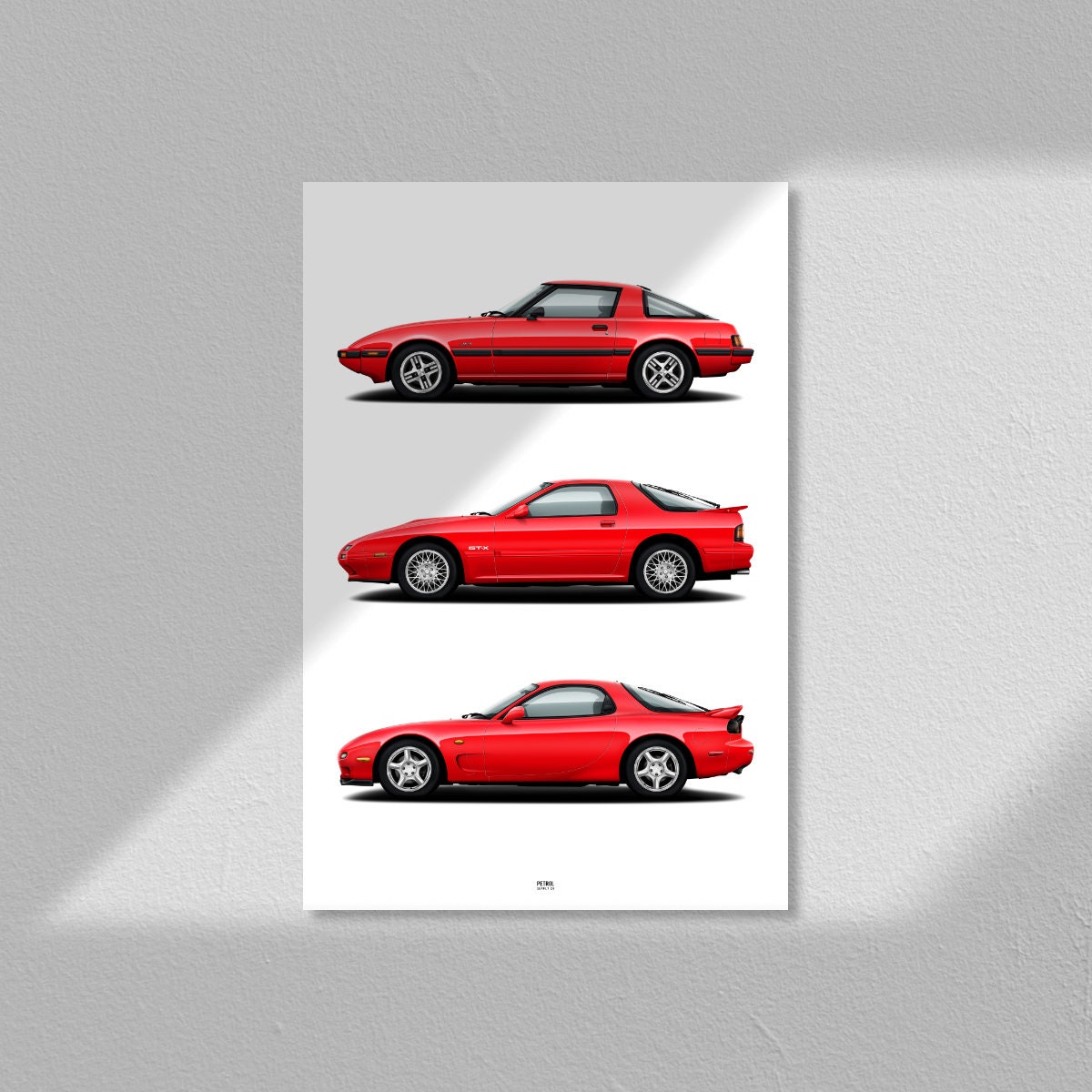 Mazda Rx 7 Evolution Poster Fb Fc And Fd Generations Print Etsy