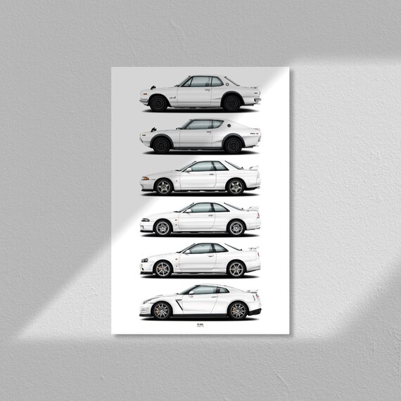 Nissan Gt R Evolution Poster Kpgc10 Kpgc110 R32 R33 R34 Etsy