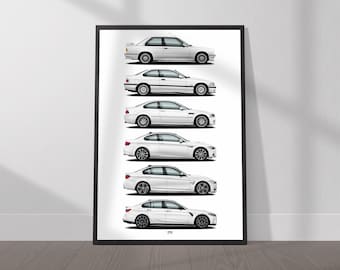 BMW M3 Evolution Generations Poster