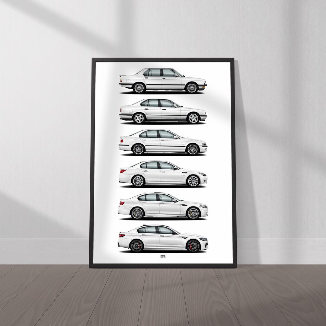 BMW M5 Evolution Generations Poster - Etsy
