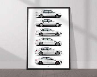 BMW M5 Evolution Generations Poster