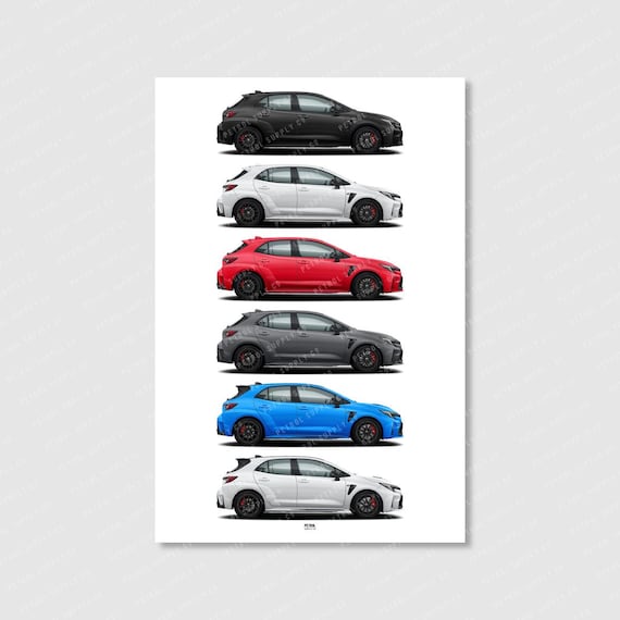 TOYOTA GR COROLLA カラーサンプル Toyota GR Corolla Colors Poster- Wall Art for Car Enthusiasts - Etsy
