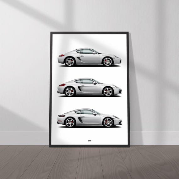 Porsche Cayman Evolution Poster- Wall Art for Car Enthusiasts