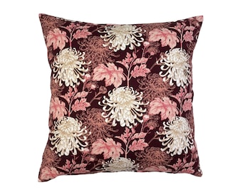 Cushion cover sofa cushion autumn dark red floral with soft back fine cord Bordeaux 40 x 40 cm, 30 x 50 cm