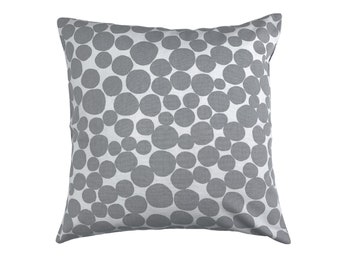 Cushion cover, sofa cushion 50 x 50 cm grey dots, back with zipper