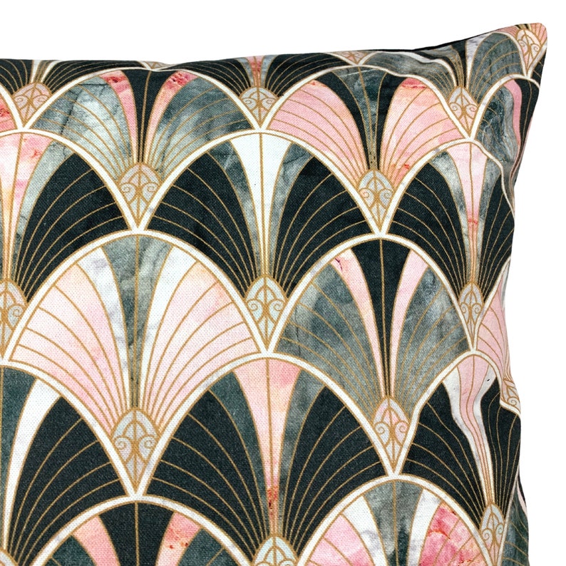 Cushion cover decorative cushion black pink bows 30 x 50 cm, 50 x 50 cm with soft black fine corduroy backing image 4