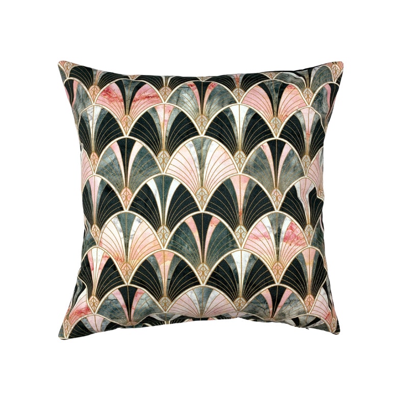 Cushion cover decorative cushion black pink bows 30 x 50 cm, 50 x 50 cm with soft black fine corduroy backing 50 Centimeters