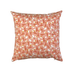 Cushion cover sofa cushion scattered flowers 50 x 50 cm, 30 x 50 cm salmon, red and rust brown, decorative cushion cover