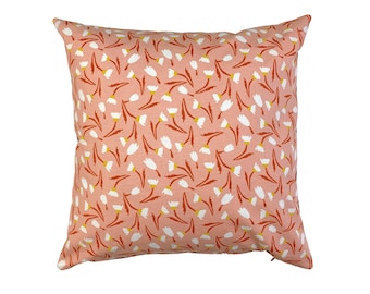 Pillowcase Sofa cushions scattered flowers 50 x 50 cm, 30 x 50 cm salmon colors, red and rust brown, decorative pillowcase