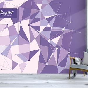 3D Wandbild Abstrakte Fliederfarben Wandbild zum Abziehen und Aufkleben von WallpapArt, W163