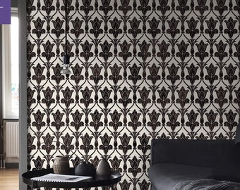 London Sherlock Wallpaper - Classic Pattern Peel & Stick Wall Panel or Traditional Mural - British Decor Art by WallpapArt, W148