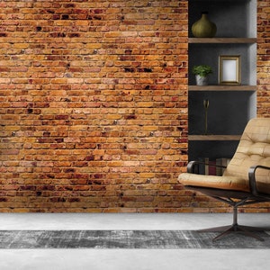 Red Brick Peel And Stick Wallpaper, Industrial Removable Wall Decal, Industrial Loft Traditional Wallcovering, W118