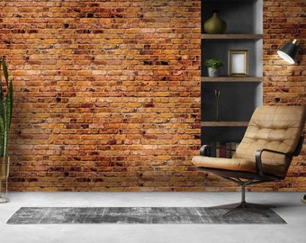 Urban Red Brick Wallpaper - Peel And Stick or Non-pasted Wallpaper - Industrial Loft Design Wallcovering by WallpapArt, W118