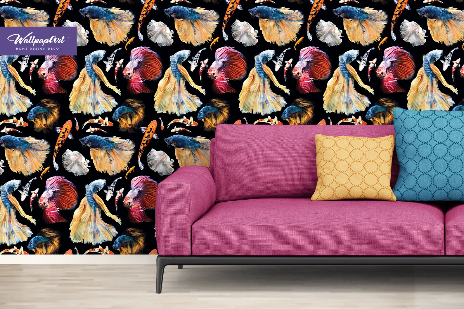 Fish Removable Wallpaper Koi Fish Peel and Stick Wall Decal Etsy