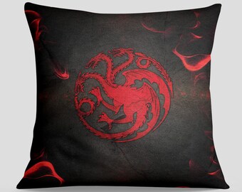 House Targaryen Pillow Cover, Handmade pillow cover, GOT Decorative cushions, Targaryen Cushion Cover, Double Side Printed, P7