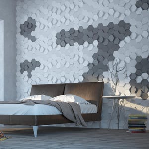 Hexagon 3D Wall Panels – NORM Decorative Cladding System – Modern Wall Tiles by WallpapArt, DMR002