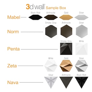 3D Wall Panels Sample Box, 3D Wall Decor, Sample Box 3D Panelling System, Decorative Wall Tiles