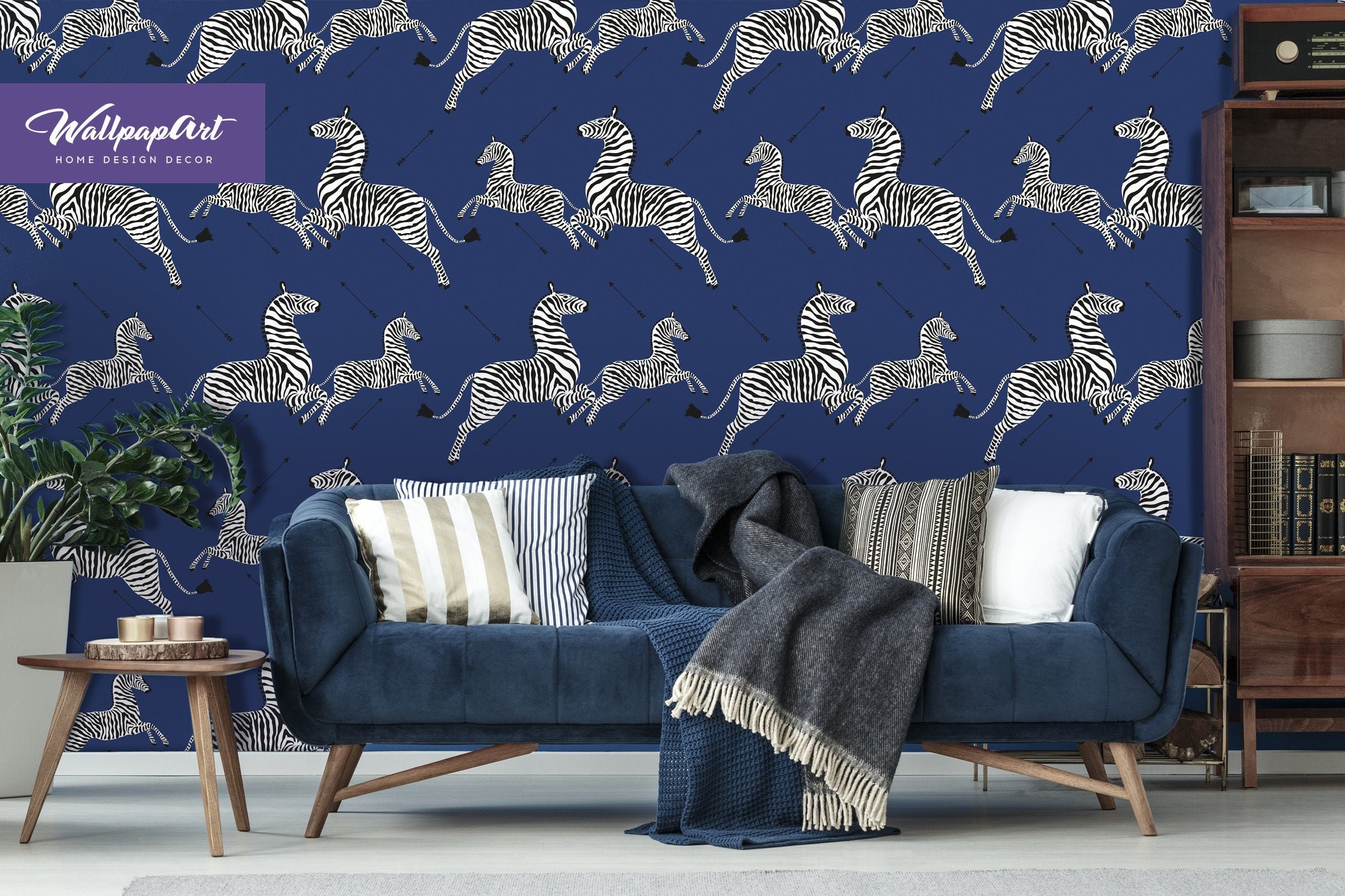 Zebra Removable Wallpaper Vintage Peel and Stick Wall Mural - Etsy UK