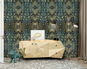Crocodile Skin Wallpaper - Luxury Peel & Stick or Traditional Mural - Animal Pattern Decor by WallpapArt, W146