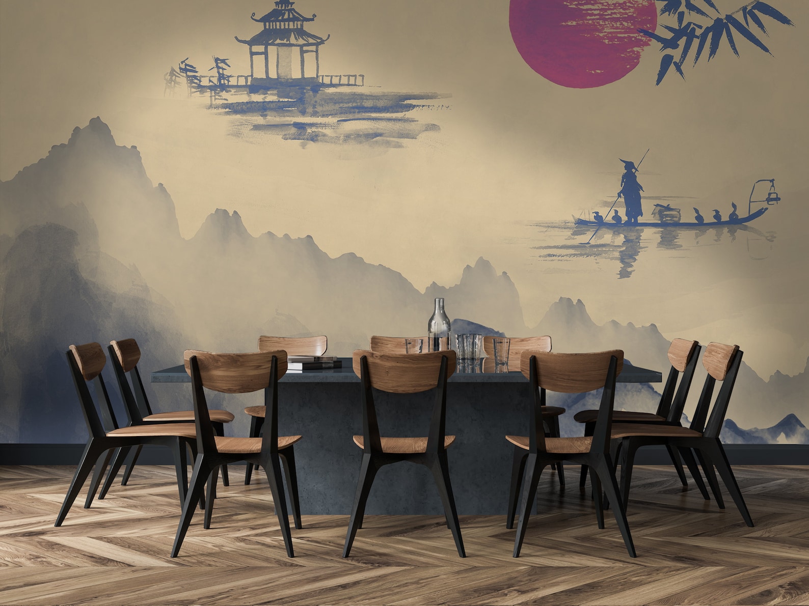 Japanese Removable Wallpaper Landscape Peel and Stick Wall Etsy