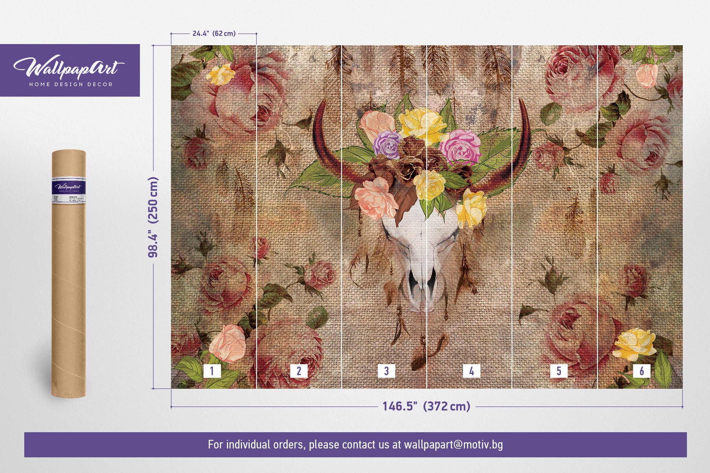 Cow Wallpaper Dream Catcher Removable Wallpaper Sugar Skull | Etsy