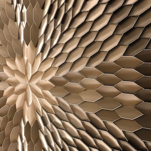 Close-up front view of a single white MABEL 3D wall panel, highlighting its sharp geometric lines and raised polygonal design.