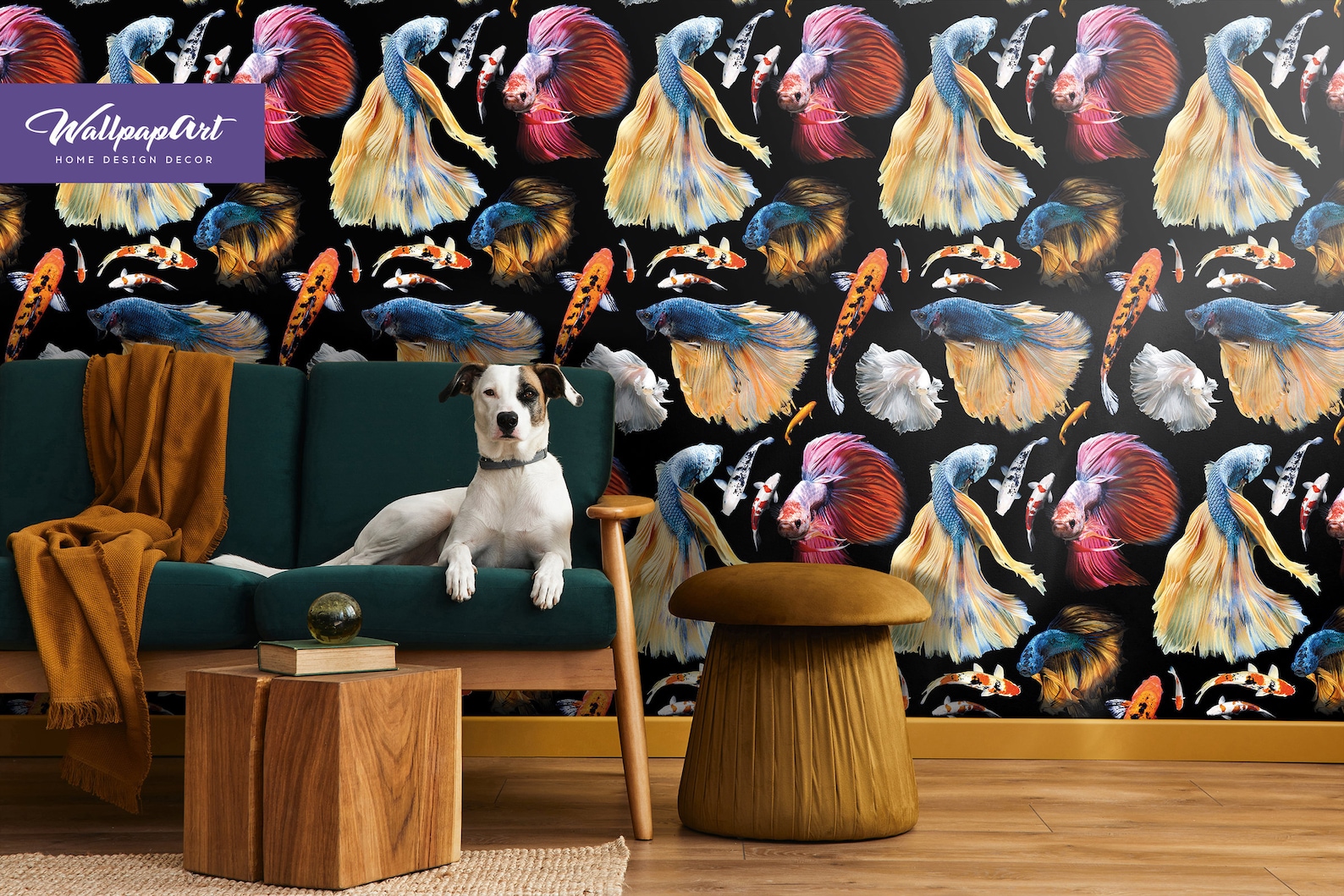 Fish Removable Wallpaper Koi Fish Peel and Stick Wall Decal Etsy