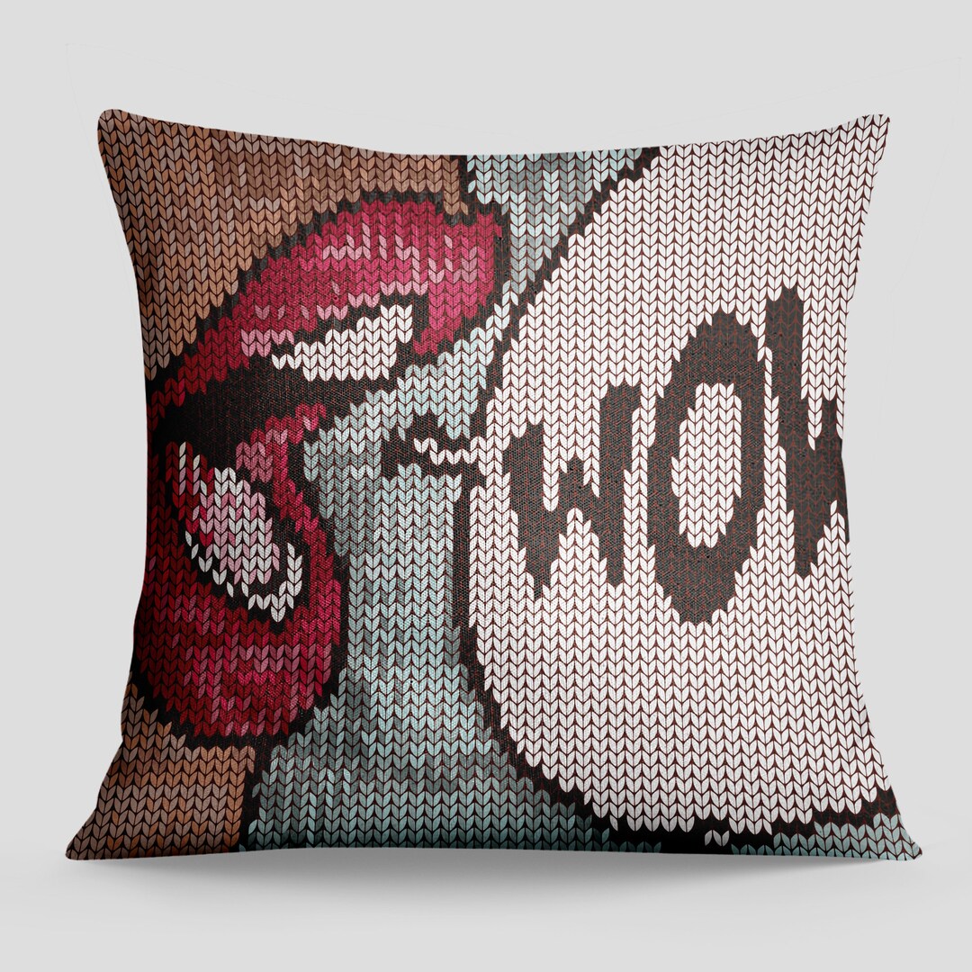 Pop Art Pillow Cover, Handmade Pillow Cover, Pop Art Decorative