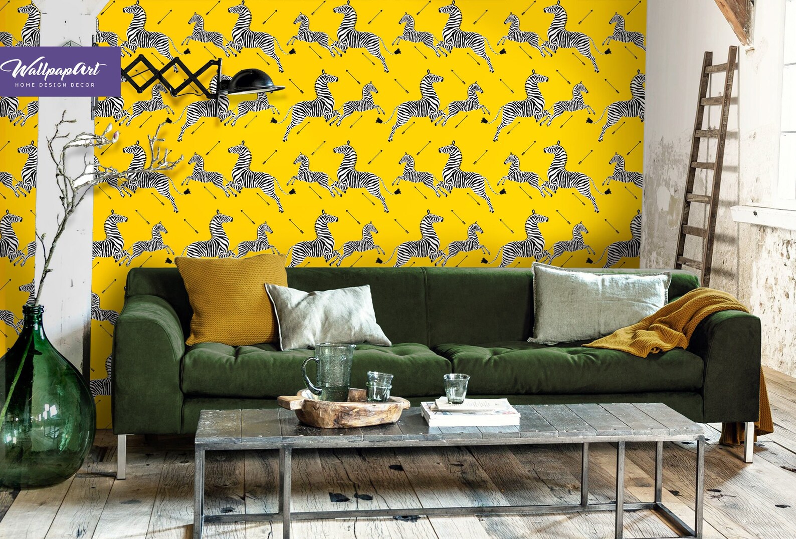 Zebra Removable Wallpaper Vintage Peel and Stick Wallpaper Etsy