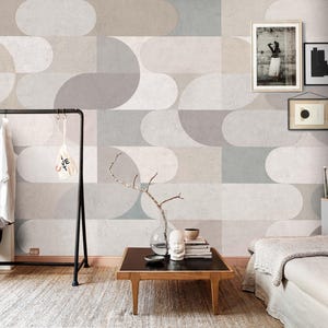 Carta da parati geometrica Bauhaus – Forme retrò – Carta da parati staccabile e adesiva o carta da parati tradizionale di WallpapArt, W224