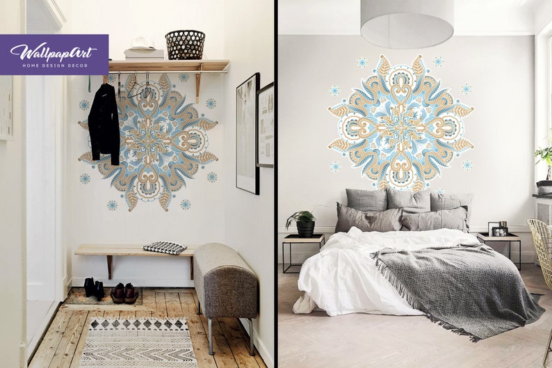 Wall Decal Boho Chic Mandala Mandala Wall Decor Peel and Etsy