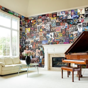 Rock Star Poster Wandbild - Musik Icons Collage Tapete - Vintage Band Aufklebendes Wandbild von WallpapArt, W215