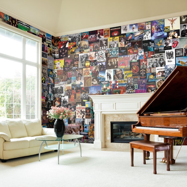 Rock Star Poster Wall Mural: Music Icons Collage, Peel & Stick or Unpasted W215