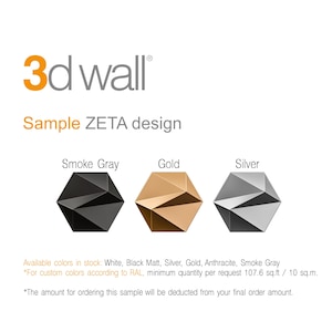 3D Wall Panels ZETA Sample Box, 3D Wall Decor 3 tiles, Zeta 3D Panelling System, Decorative Wall Tiles