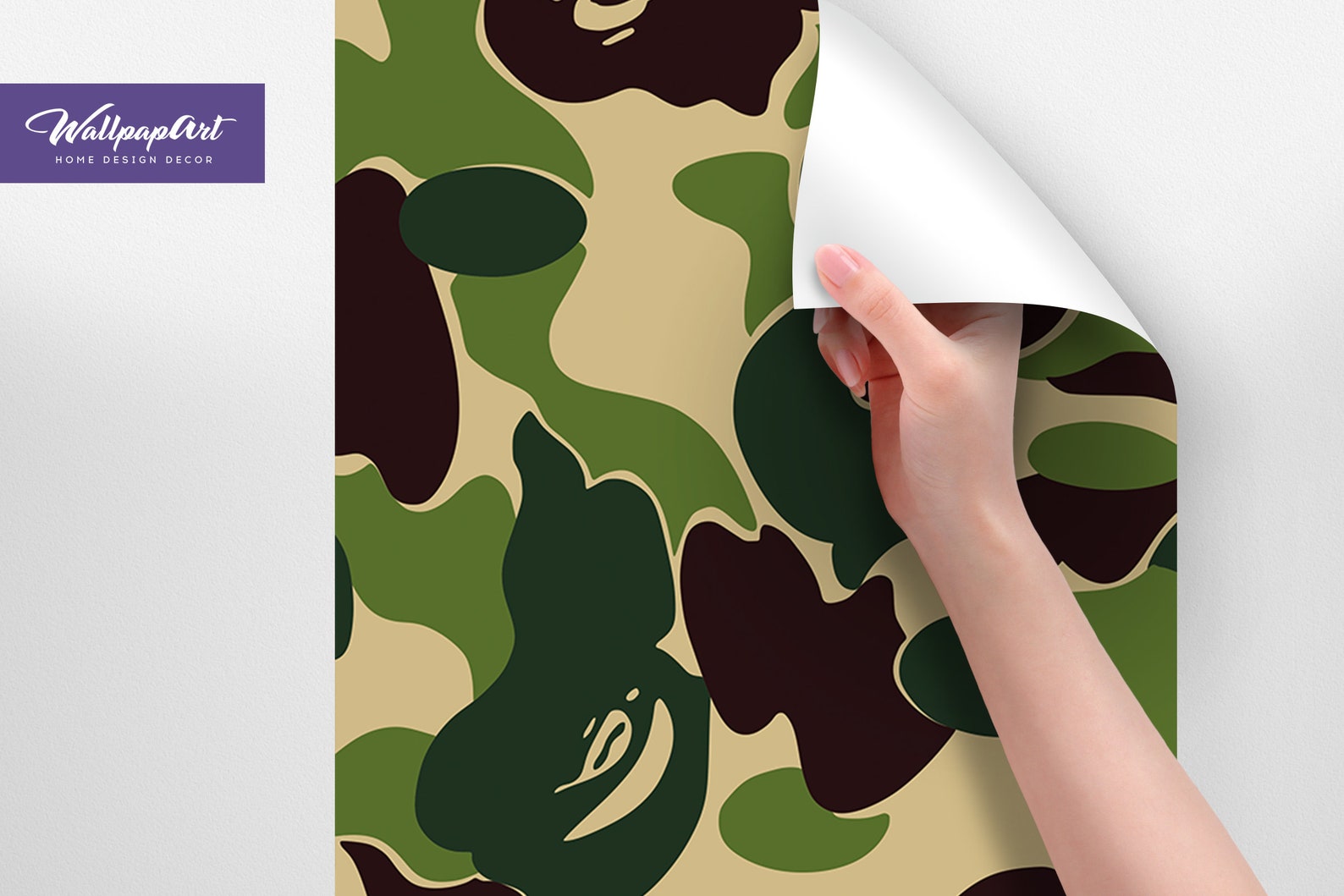 Bape Peel and Stick Wallpaper Camo Removable Wallpaper Sneaker | Etsy