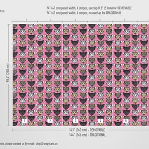 Tapeta Funky Cats – Urocze kocie pyszczki – fototapeta do samodzielnego naklejenia lub bez kleju, designerska tapeta firmy WallpapArt, W135 zdjęcie 9