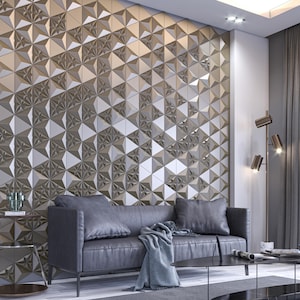 3D Wall Panels for DIY Decor – Nava Modern InstaTile Wall Art – PolyDecor Textured Wall System by WallpapArt, DMR006