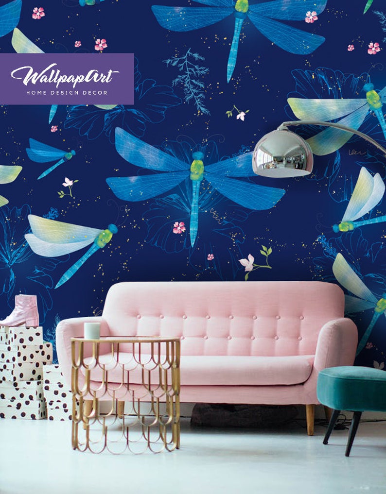 Removable Wallpaper Dragonfly Peel and Stick Wallpaper | Etsy
