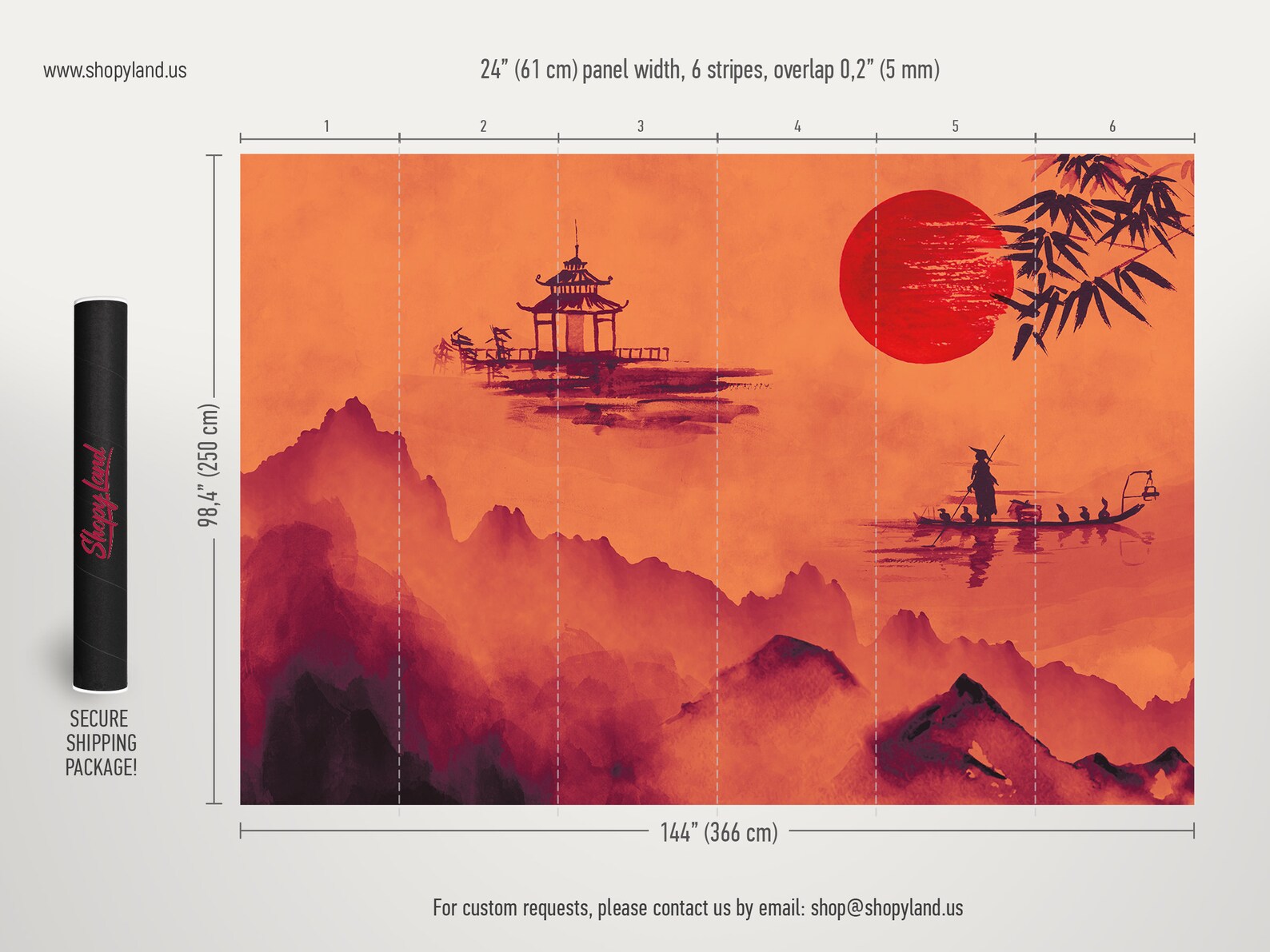 Japanese Removable Wallpaper Landscape Peel and Stick Wall Etsy