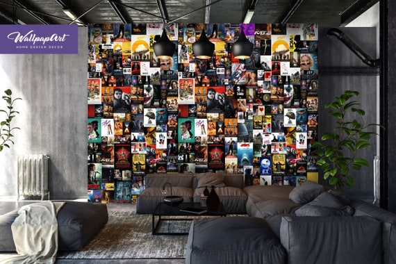 Movie Posters Removable Wallpaper Removable Wall Mural Peel | Etsy