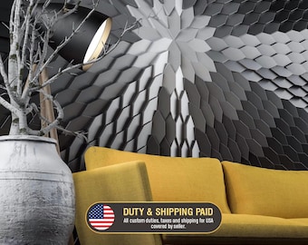 Geometric 3D Wall Panels MABEL | Modern Polygon Tiles | DIY Textured Decor