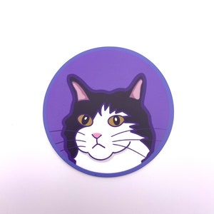 3 x 3 Schwarze und Weiße Katze Vinyl Sticker Original Art