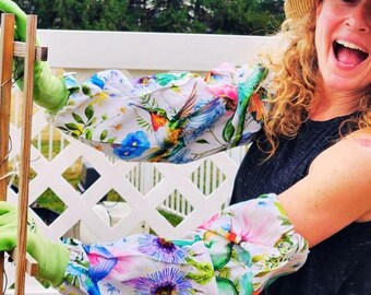 Stitched Arm Sleeves 2 Pairs Floral Gardening Sleeves - Sun Protection Arm Sleeves With Anti-Slip Design Protection Sleeves For Gardening
