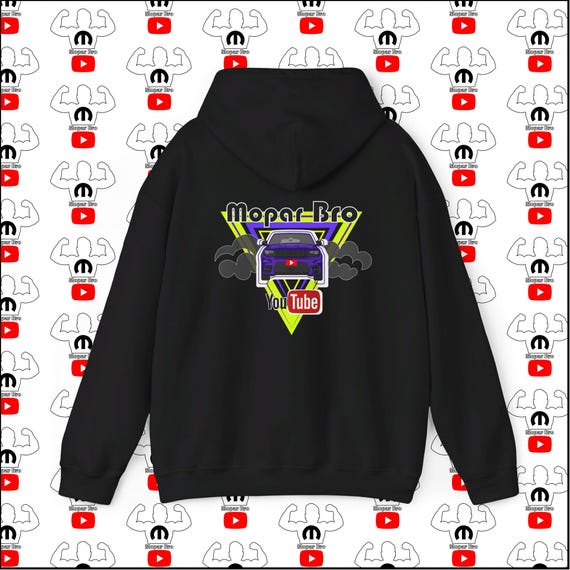 Unisex Heavy Blend Mopar Bro Logo on Front Merch Graphic on Back Hooded Sweatshirt Etsy