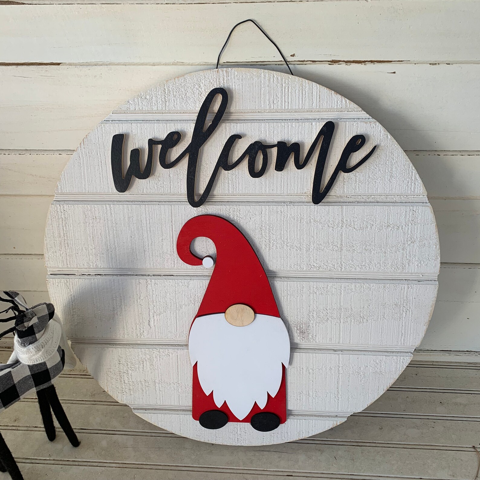 Gnome door sign Christmas door decor Etsy