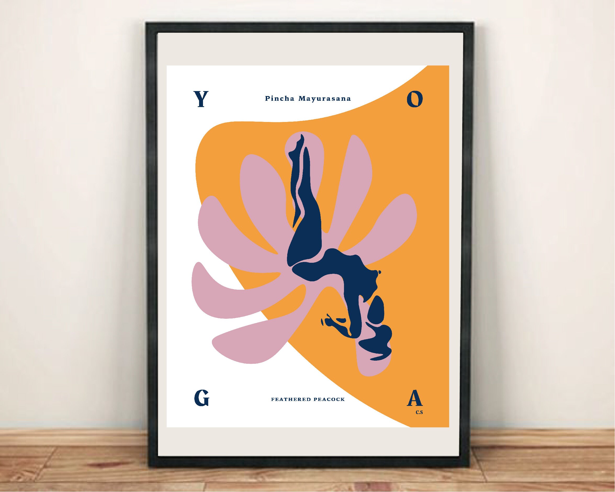 Art Yoga | Affiche Pincha Mayurasana Sanctuaire Impression Illustration Couleur Femme Corps Belle Bi